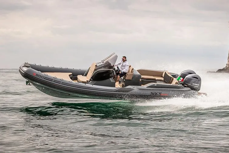 Slide: The Image of Manufacturer Provided Image: 2022 SACS Strider 900 boat cruising on open water. - 29
