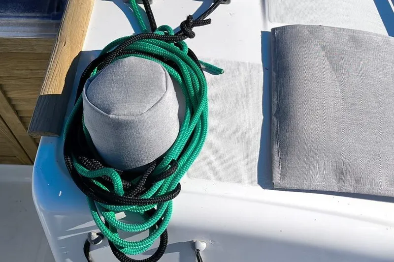 Slide: The Image of Coiled ropes on Beneteau Oceanis 40 yacht deck, 2011 model. - 21