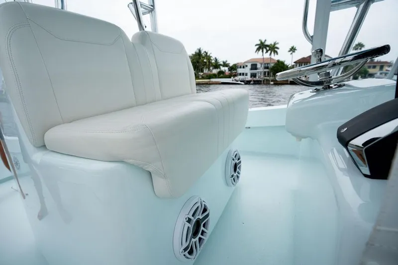 Slide: The Image of Luxury seating on 2019 Conch 33 boat with waterfront view. - 30