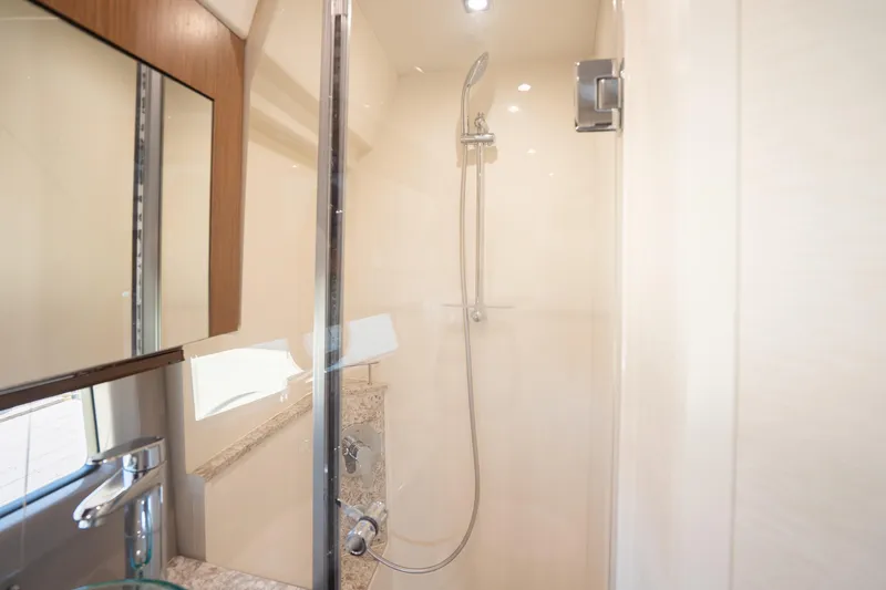 Slide: The Image of Luxurious shower area in 2017 Sea Ray Sundancer 460 yacht bathroom. - 55