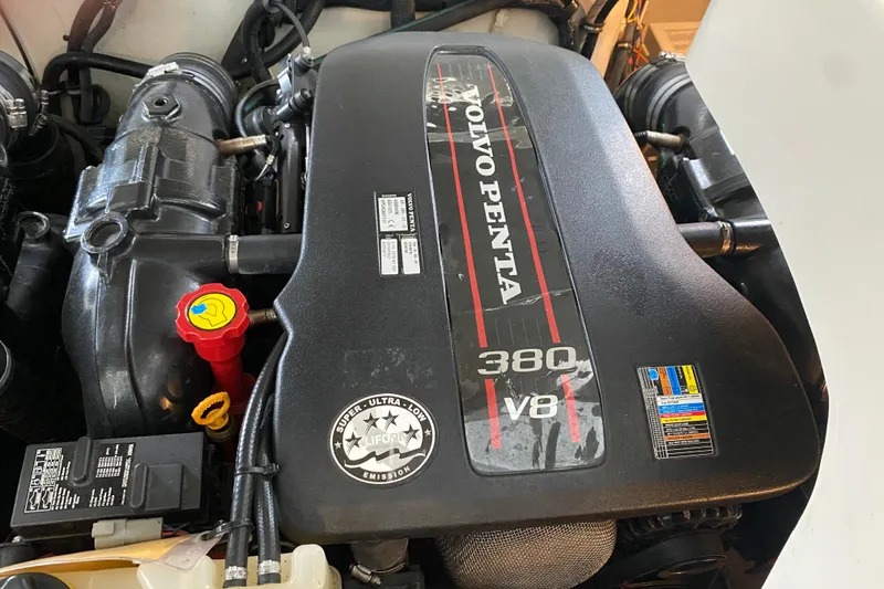 Slide: The Image of Volvo Penta 380 V8 engine in a 2015 Cobalt 336 boat. - 50