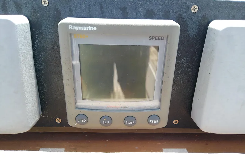 Slide: The Image of Raymarine ST60+ speed display on 1988 Brewer 44 boat dashboard. - 40