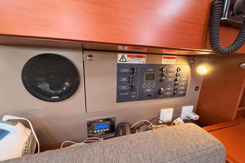 Slide: The Image of Control panel of a 2018 Beneteau Oceanis 35.1 yacht with speaker and lighting. - 58