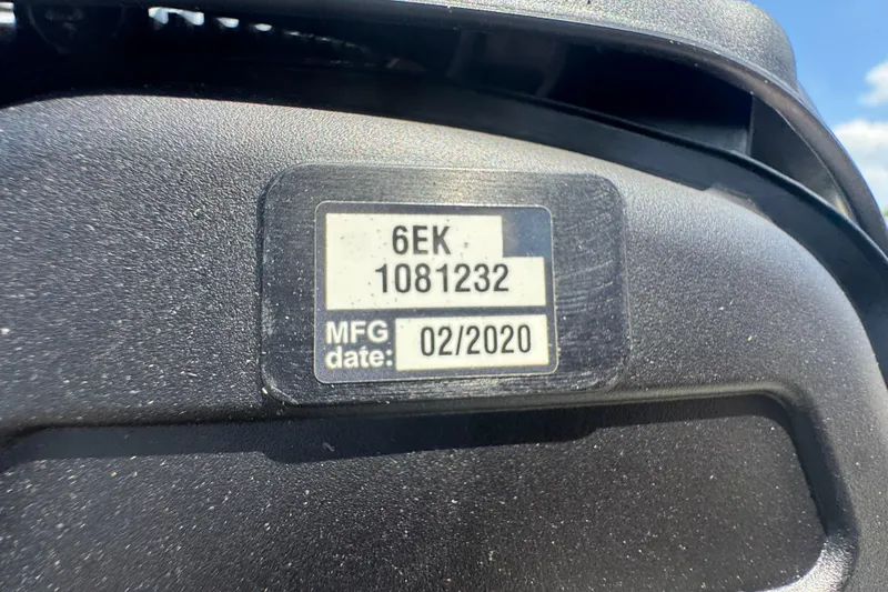 Slide: The Image of Label on a C-Dory 22' Cruiser, manufactured February 2020, showing serial number. - 53