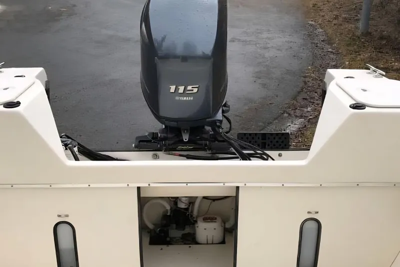 Slide: The Image of 2013 C-Dory 22' Cruiser with Yamaha 115 outboard motor, rear view. - 9