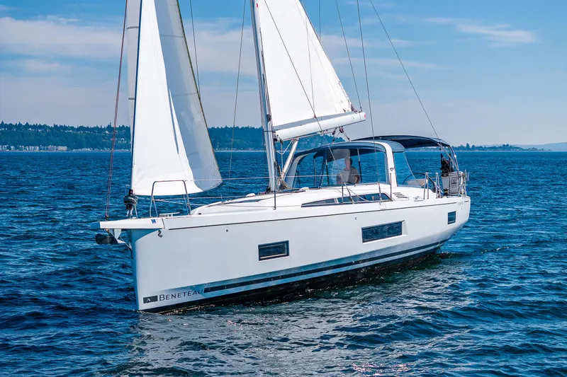The Image of 2019 Beneteau Oceanis 46.1 sailing on open water under clear skies. - 0