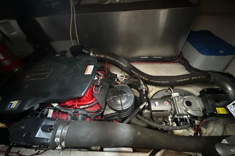 Slide: The Image of Engine compartment of a 2008 Regal Commodore 4060 with Volvo Penta components. - 31