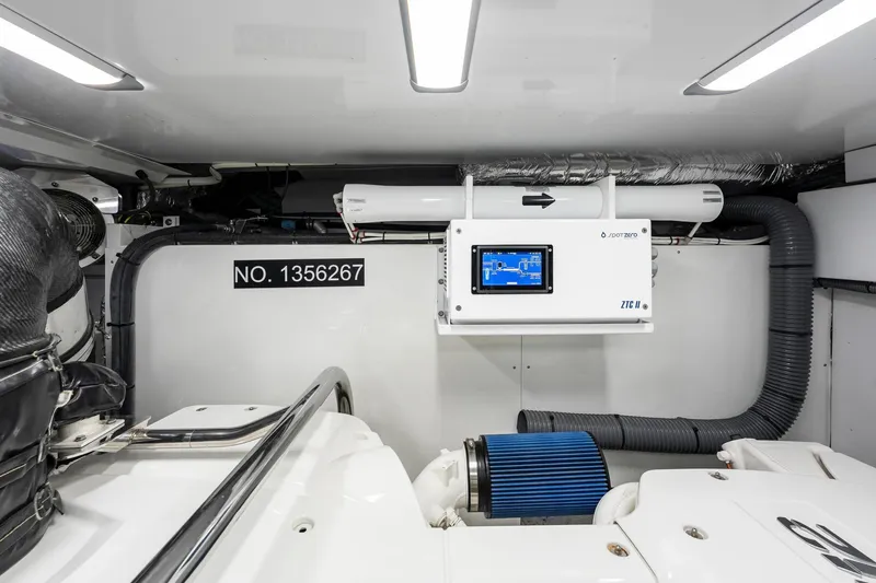 Slide: The Image of Engine room of 2018 Princess Y75 yacht with control panel and ventilation system. - 71