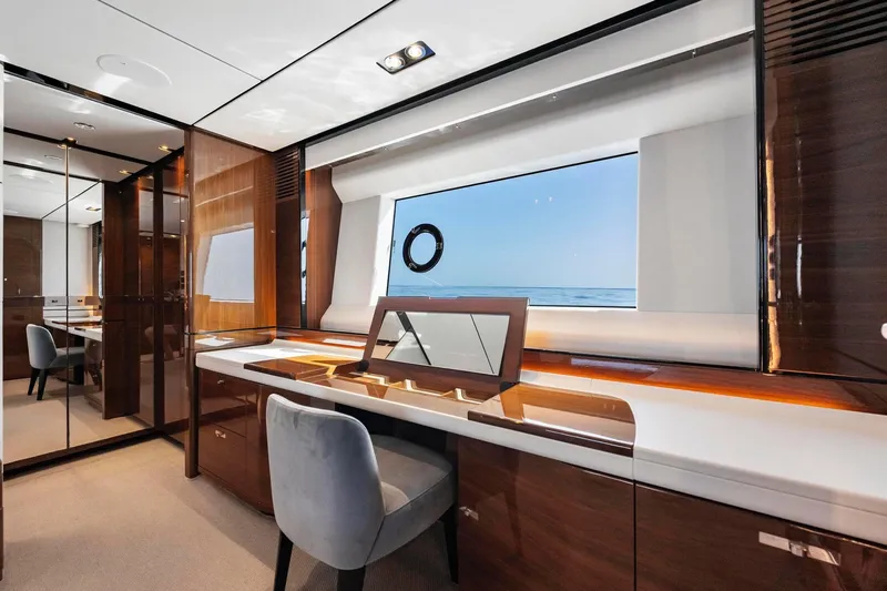 Slide: The Image of Luxurious interior of 2018 Princess Y75 yacht with elegant wood finishes and ocean view. - 25