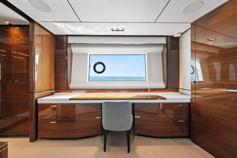 Slide: The Image of Luxurious interior of 2018 Princess Y75 yacht with sleek wood finishes and ocean view. - 26