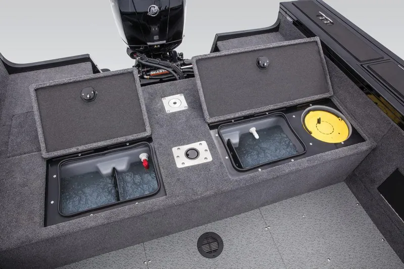 Slide: The Image of 2017 Tracker Targa V-18 WT with storage compartments and motor. - 45