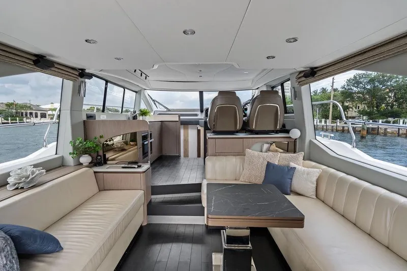 Slide: The Image of Luxurious interior of 2022 Azimut Fly 50 yacht with elegant seating and modern design. - 32