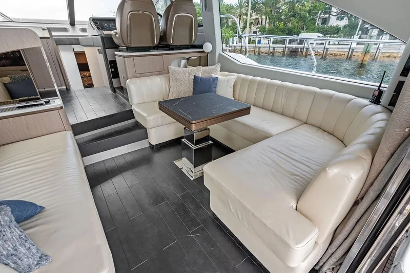 Slide: The Image of Luxurious interior of 2022 Azimut Fly 50 yacht with plush seating and elegant design. - 33