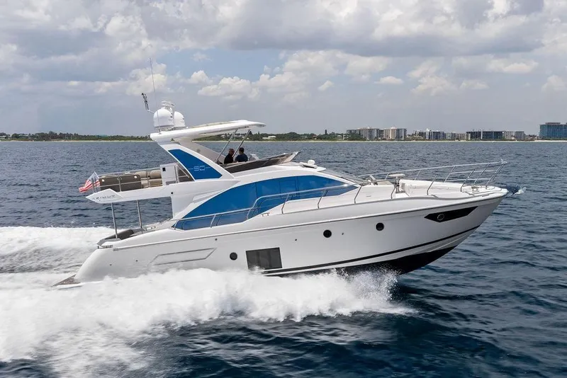 The Image of Luxury Azimut Fly 50 yacht cruising on open water, 2022 model, sleek design. - 0