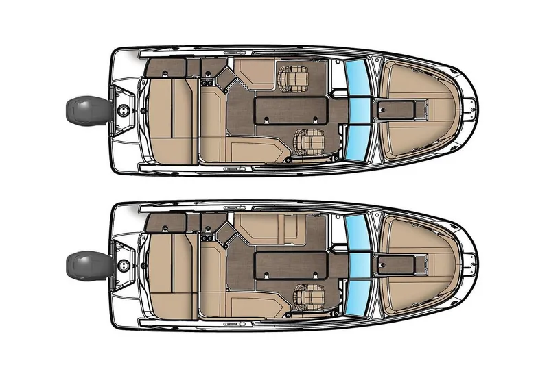 Slide: The Image of Manufacturer Provided Image: Top-down view of 2020 Sea Ray SPX 230 OB boat layout. - 3