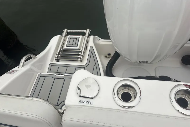 Slide: The Image of 2023 Sea Fox 268 Traveler boat stern with ladder and fresh water access. - 56