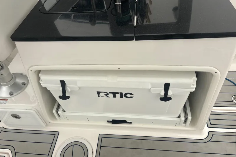 Slide: The Image of RTIC cooler in 2023 Sea Fox 268 Traveler boat compartment. - 42