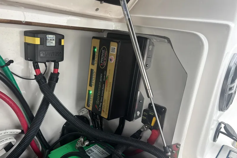 Slide: The Image of Electrical system components in a 2023 Sea Fox 268 Traveler boat. - 49