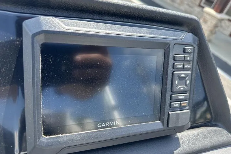 Slide: The Image of Garmin display on 2026 Bennington S Quad Bench 20 SSR boat dashboard. - 18