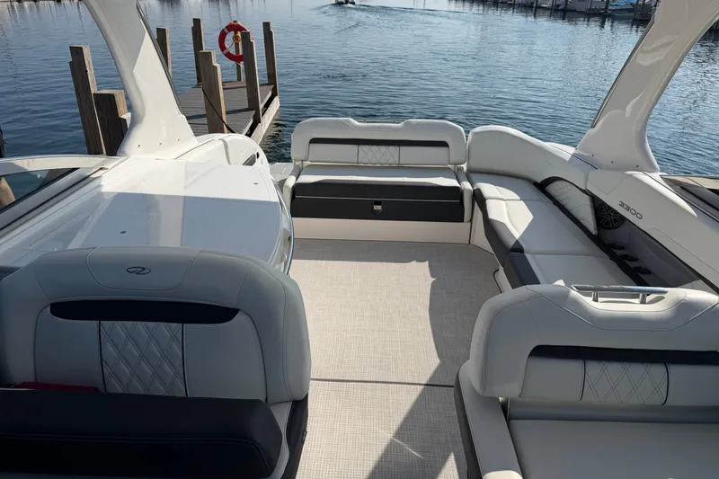 Slide: The Image of Luxurious 2027 Regal 3300 boat interior with spacious seating and elegant design. - 5