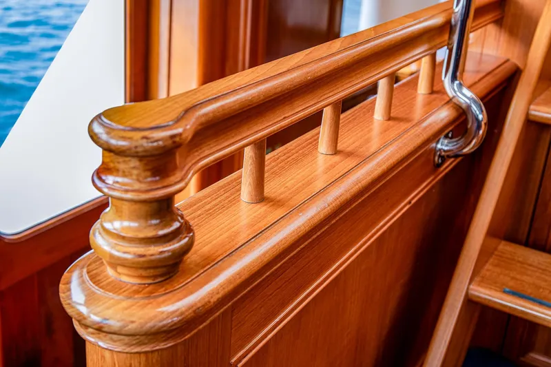 Slide: The Image of Polished wooden railing on 2004 Holland Jachtbouw Custom yacht interior. - 55