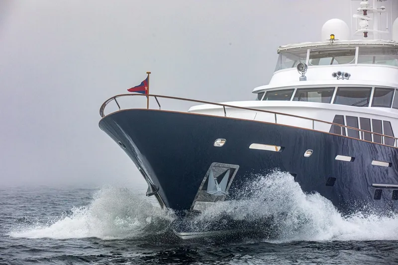Slide: The Image of Luxury yacht cruising through waves, Holland Jachtbouw Custom 2004 model. - 50
