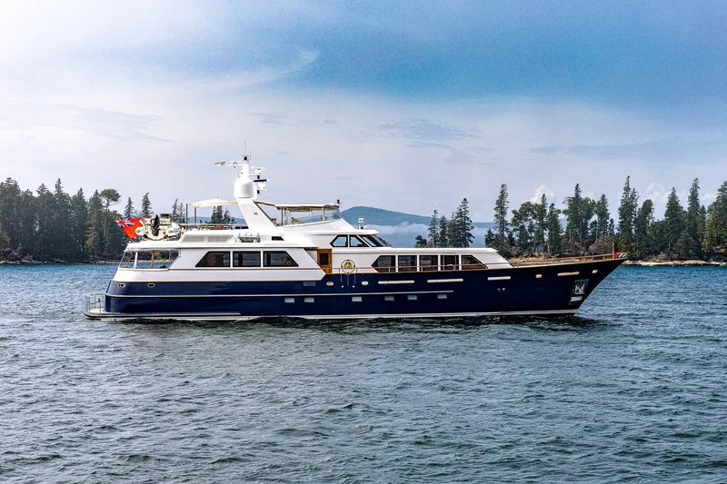 Slide: The Image of Luxurious 2004 Holland Jachtbouw Custom yacht cruising on a scenic lake. - 75