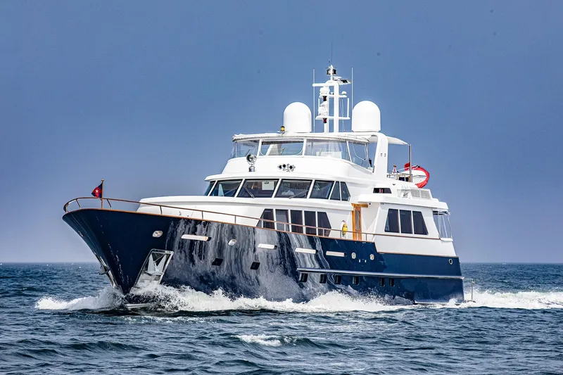 Slide: The Image of Luxurious 2004 Holland Jachtbouw Custom yacht cruising on open sea. - 84