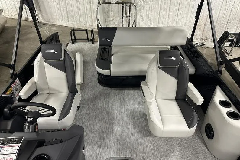 Slide: The Image of 2026 Bennington S Swingback 22 SSB interior with modern seating and sleek design. - 6