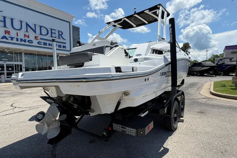Slide: The Image of 2024 Monterey M4 boat on trailer at Thunder Marine Center. - 45