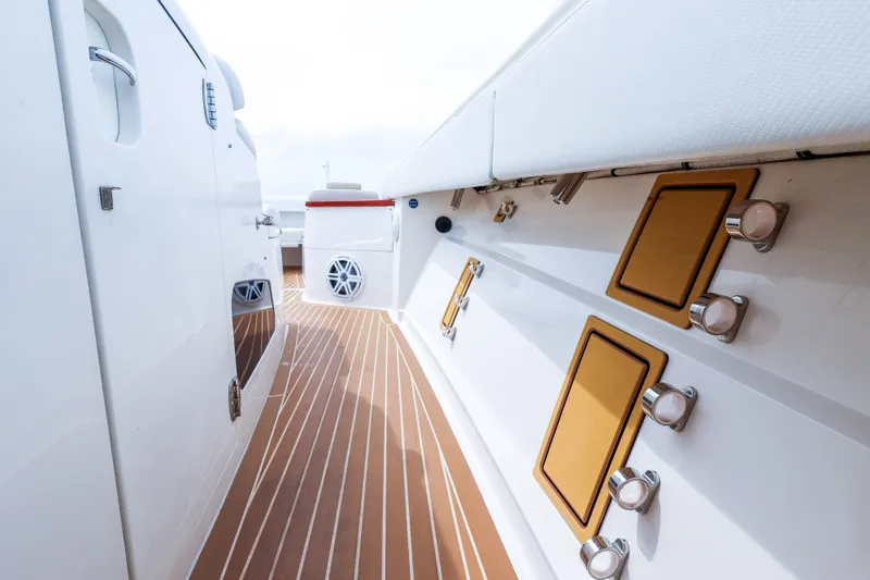 Slide: The Image of 2018 HCB 53 Suenos yacht deck with sleek design and modern fixtures. - 58