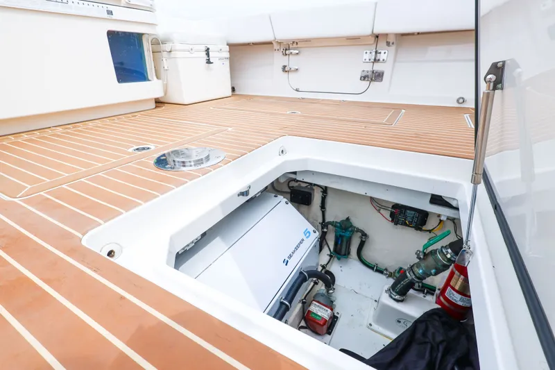 Slide: The Image of Engine compartment of 2018 HCB 53 Suenos boat with Seakeeper system. - 19