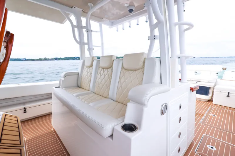 Slide: The Image of Luxurious seating on 2018 HCB 53 Suenos boat with ocean view. - 35