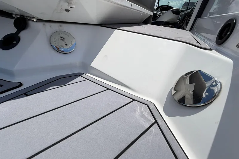 Slide: The Image of 2023 Monterey 238SS Super Sport boat interior with sleek design and modern features. - 12