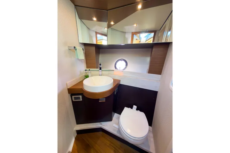 Slide: The Image of Luxurious bathroom interior of 2017 Tiara Yachts C39 Coupe with modern fixtures. - 20