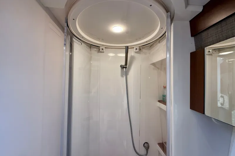 Slide: The Image of Modern shower in 2016 Sea Ray Sundancer 400 yacht bathroom. - 43