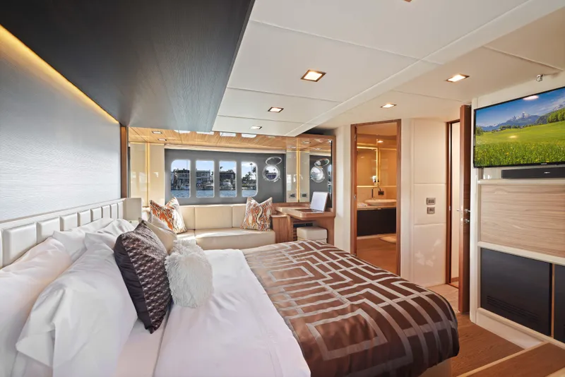 Slide: The Image of Luxurious bedroom interior on 2015 Absolute Fly Co Ownership yacht. - 30