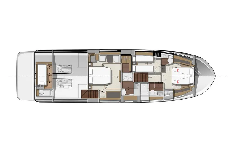 Slide: The Image of Manufacturer Provided Image: 2023 Prestige 590 yacht floor plan, detailed layout of rooms and amenities. - 109