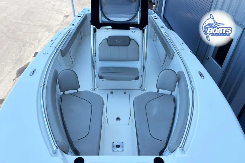 Slide: The Image of 2021 Key West 244 Center Console boat interior with spacious seating and modern design. - 3