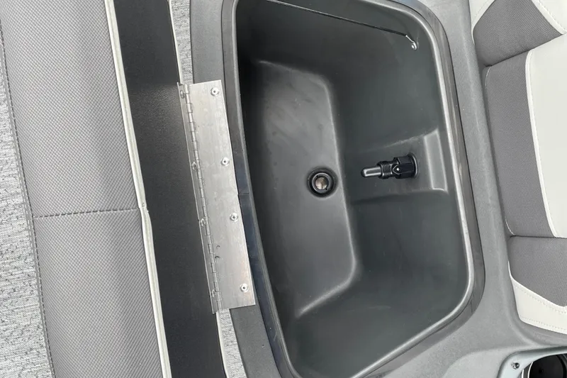 Slide: The Image of Livewell compartment in 2026 Sun Tracker Bass Buggy 18 DLX pontoon boat. - 24