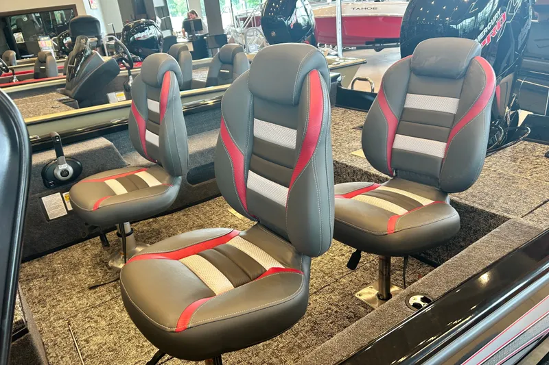 Slide: The Image of 2026 Ranger VS1782SC Angler boat interior with stylish seating and modern design. - 2