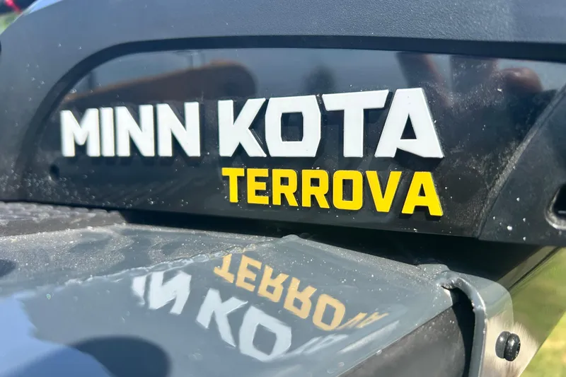 Slide: The Image of Minn Kota Terrova motor on 2026 Ranger VX1788 WT boat, close-up view. - 8