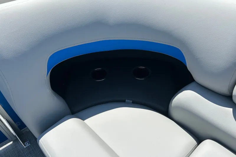 Slide: The Image of 2026 Sun Tracker Party Barge 22 RF XP3 seating area with cup holders. - 15