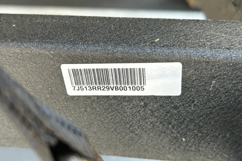 Slide: The Image of Barcode and serial number on Sun Tracker Party Barge 22 RF XP3, 2026 model. - 116