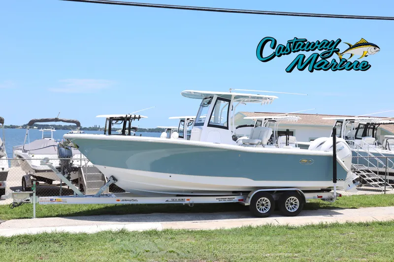 The Image of 2027 Sea Hunt Gamefish 25 boat on trailer at Castaway Marine dealership. - 0