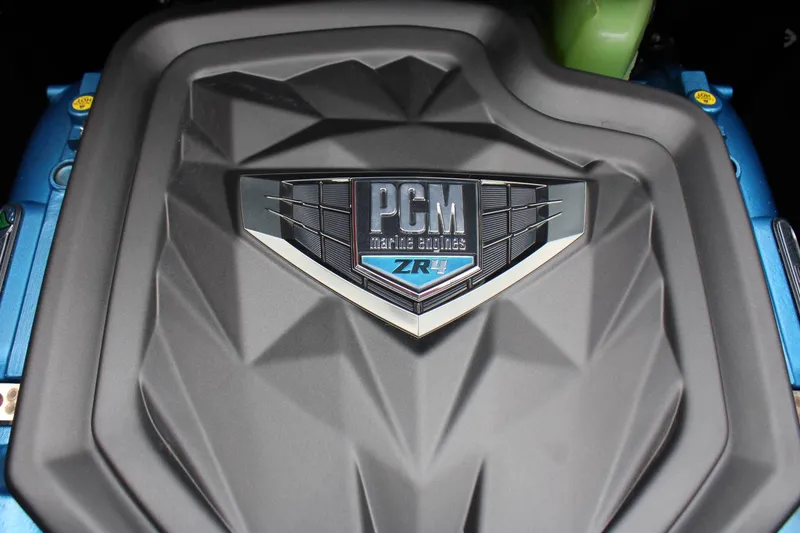 Slide: The Image of Close-up of a PCM Marine Engines ZR4 engine in a 2021 Nautique Super Air Nautique GS22. - 25