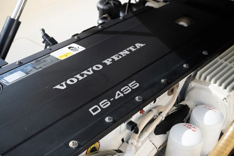 Slide: The Image of Volvo Penta D6-435 engine in 2014 Hinckley Talaria 29C boat, showcasing power and engineering. - 32