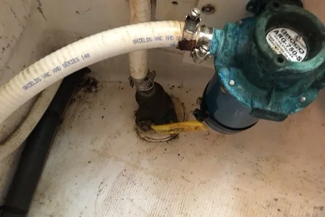 Slide: The Image of Bilge pump system in a 2000 Island Packet 320 sailboat. - 90