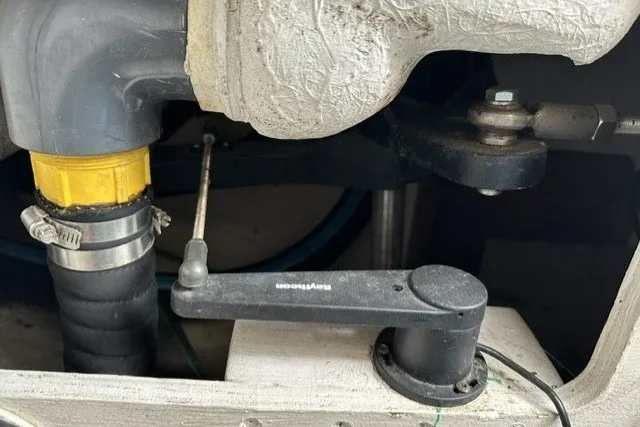 Slide: The Image of Close-up of mechanical components in a 2000 Island Packet 320 sailboat. - 95