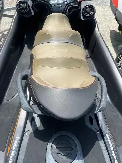 Slide: The Image of A 2022 Sea-Doo GTX 170 SS iDF with a beige seat and black handles. - 5